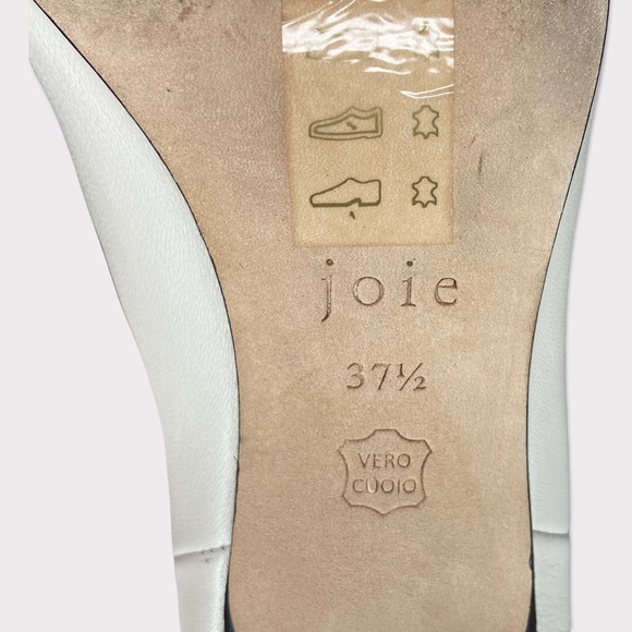 Joie White and Black Leather Slip On Pointed Toe Kitten Heel Ankle Booties 37.5 - Picture 11 of 11